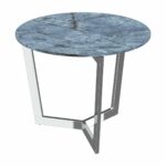 Tamara stainless steel side table - Blue Onyx Marble