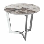 Tamara stainless steel side table - Calcatta Marble