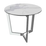 Tamara stainless steel side table - Matt Marble Ceramic
