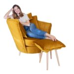 Volta - Velvet Swivel Chair on Legs
