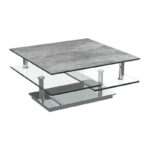 Square rotating coffee table - Silver Ceramic