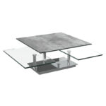 Square rotating coffee table - Silver Ceramic