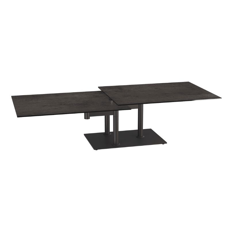 Opera Double Cearmic Coffee Table - Dark Steel