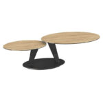 Ovalia Coffee Table Clear Oak Ceramics