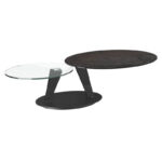 Ovalia Coffee Table Dark Steel Ceramics & Glass