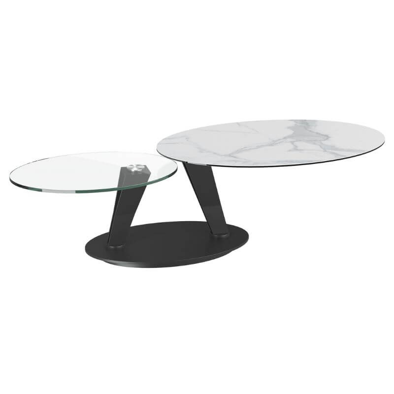 Ovalia Coffee Table Matt Marble & Glass
