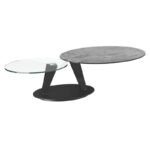 Ovalia Coffee Table Silver Ceramics & Glass