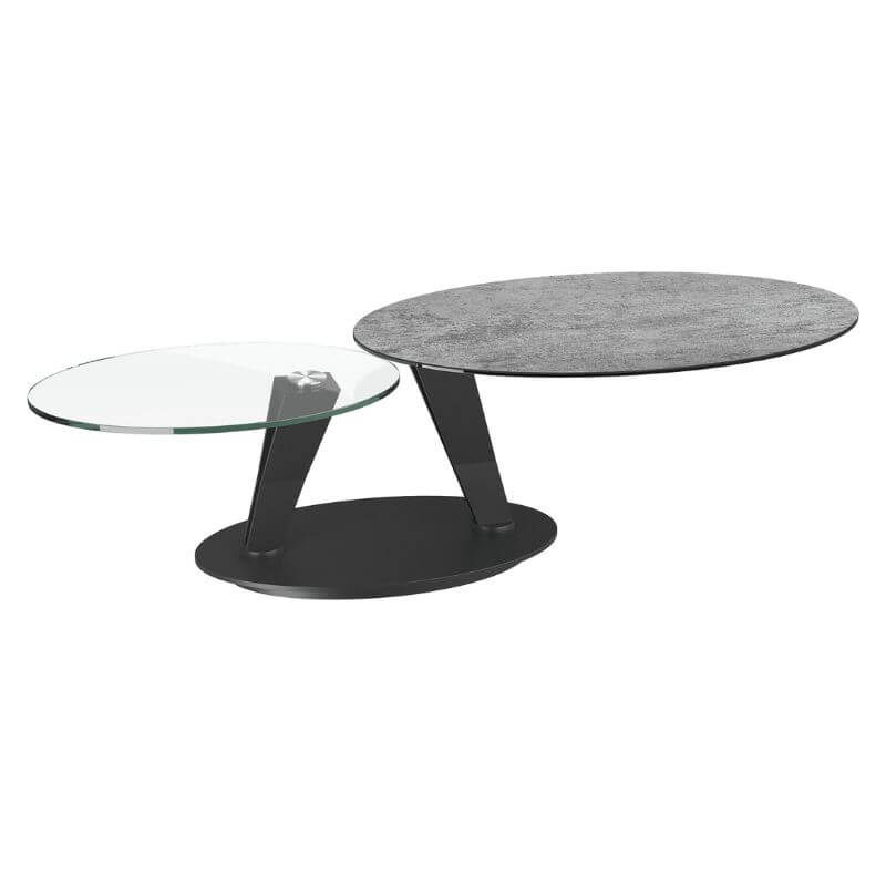 Ovalia Coffee Table Silver Ceramics & Glass