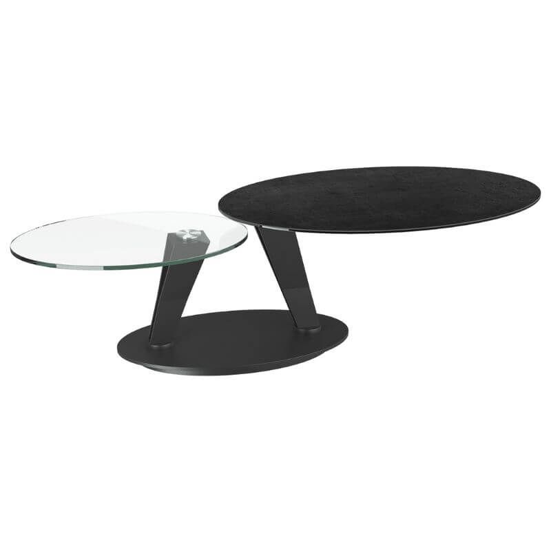 Ovalia Coffee Table Titanium Ceramics & Glass