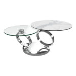 Eolia Chrome Coffee Table - Matt Marble