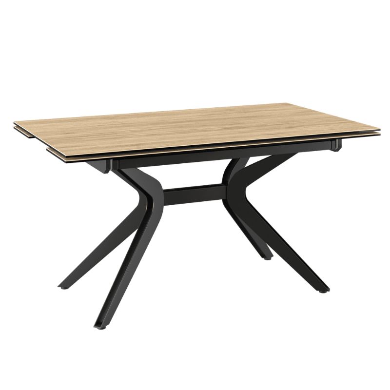 Fascination Dining Table Clear Oak Ceramic