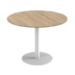 Orlando White Lacquered Base - Ceramic Oak top
