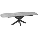 Phoenix extending dining table - Silver Ceramic