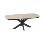 Phoenix extending dining table - Travertine Closed