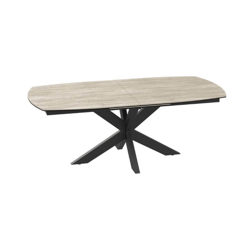 Phoenix extending dining table - Travertine Closed