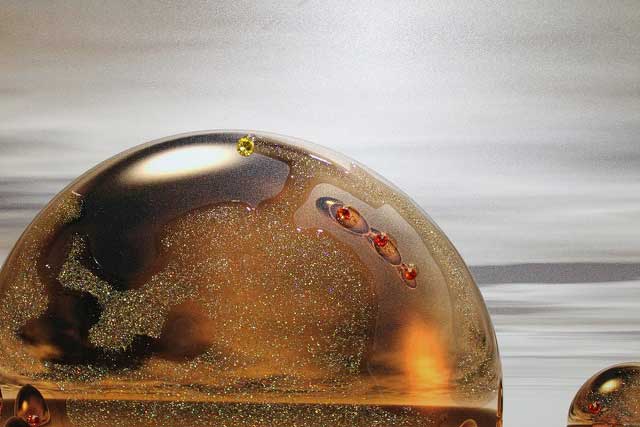 Golden Shape I - Liquid Art (83cm x 83cm) - Image 3