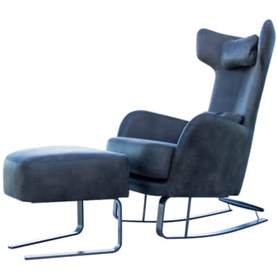 Kangou Leather Chair & Stool from Fama - Image 3