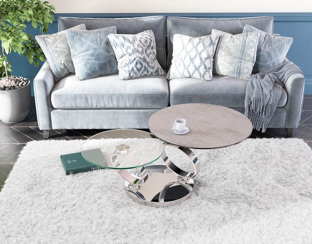 Eolia Chrome & Ceramic Top Coffee Table - Choice of Ceramic tops - Image 10