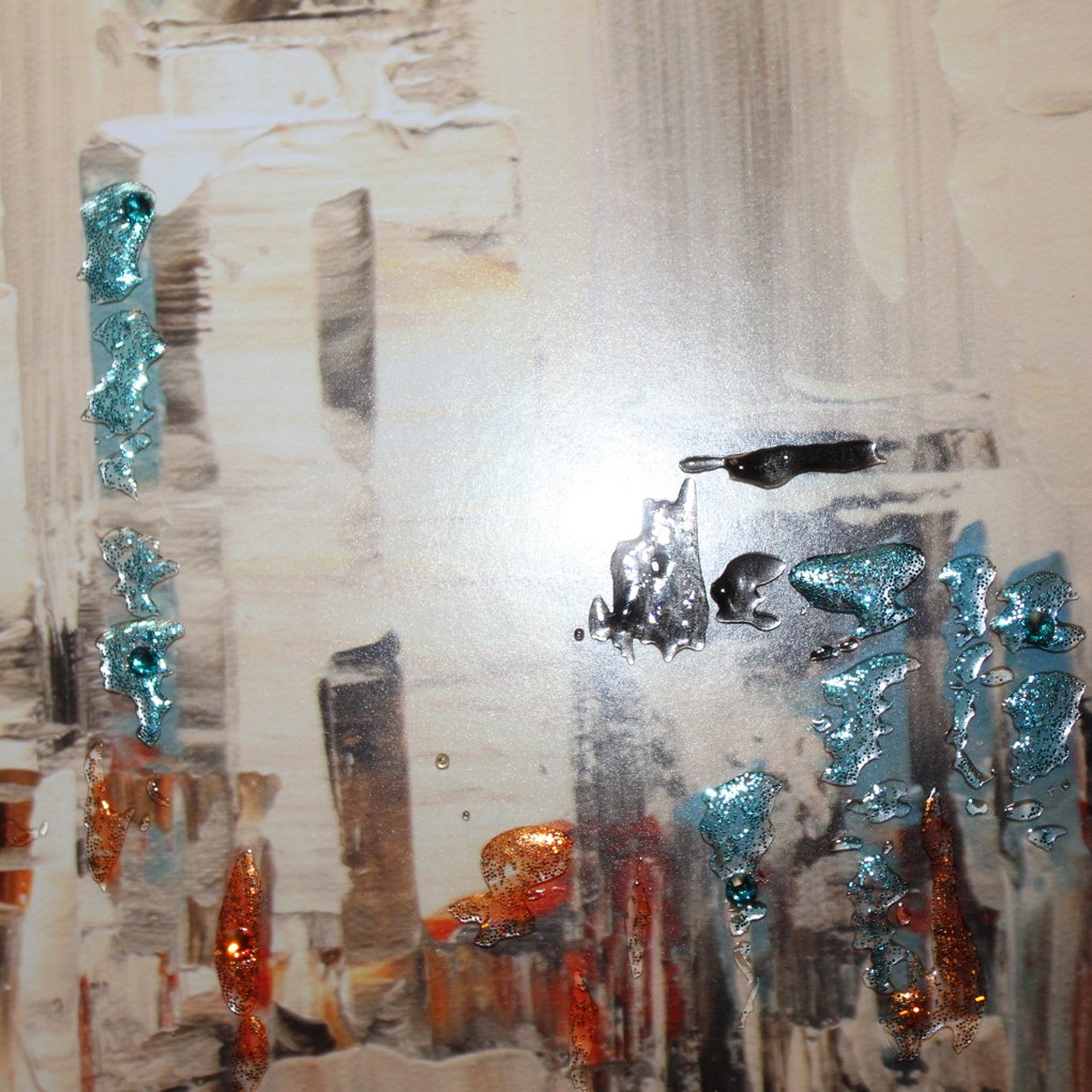 City Abstract With Liquid Art From Complete Colour 107 x 77cm - Image 2