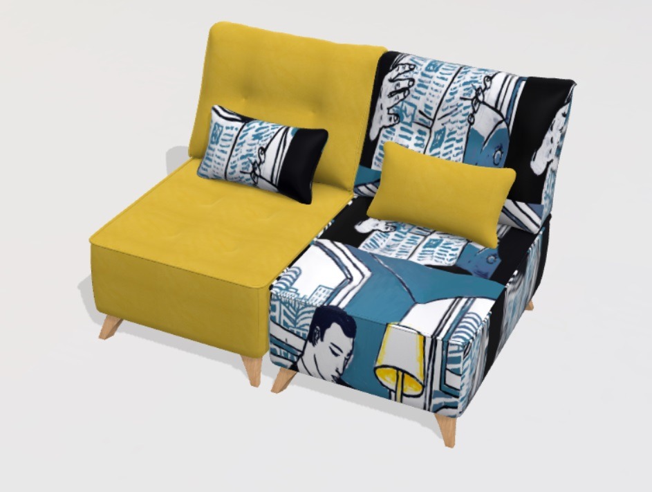 Arianne Love 140cm Fabric 2 seater sofa from Fama - Image 3