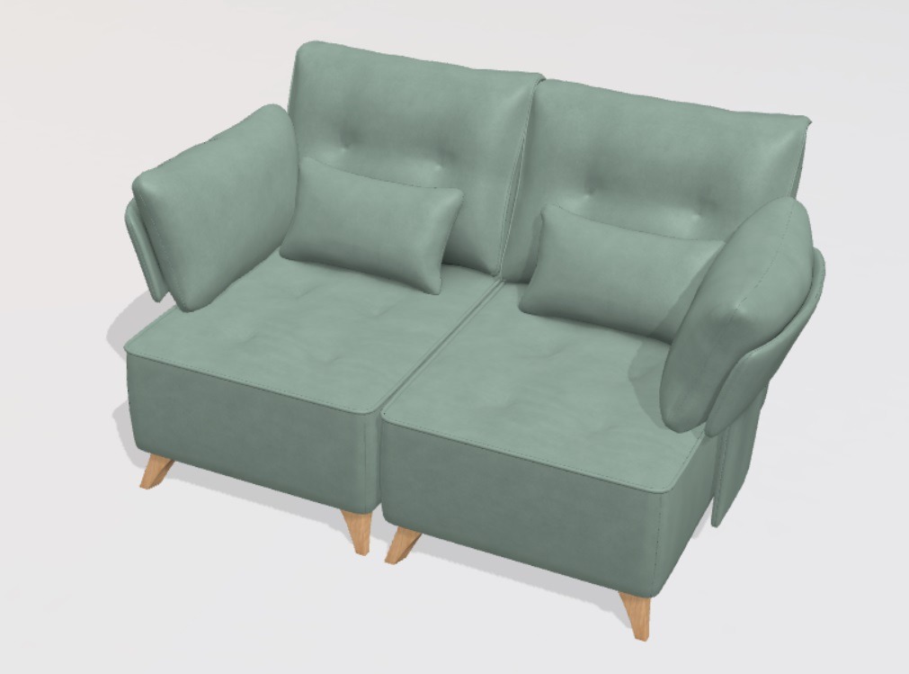 Arianne Love fabric 2 seater with Arms