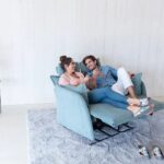 Nadia Xl fabric electric recliner sofa from Fama