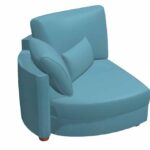 Afrika B1 – Curved 1 arm module in leather from Fama 105cm