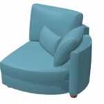 Afrika B2 – Curved 1 arm module in leather from Fama 105cm