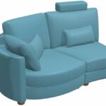 Afrika LB1 – Curved 2 seater module in leather from Fama 200cm