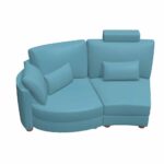 Afrika LB1 – Curved 2 seater module in leather from Fama 200cm