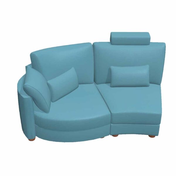 Afrika LB1 – Curved 2 seater module in leather from Fama 200cm