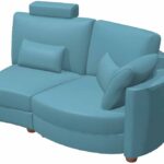 Afrika LB2 – Curved 2 seater module in leather from Fama 200cm