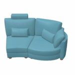Afrika LB2 – Curved 2 seater module in leather from Fama 200cm