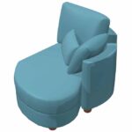 Afrika Z2 – Chaise module in leather from Fama 105cm