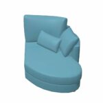 Afrika Z2 – Chaise module in leather from Fama 105cm