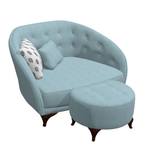 Astoria You&Me LT + Footstool on wooden legs