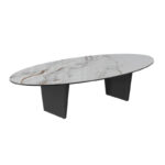 Goliath Coffee Table with Black legs & Fiorentino Marble Top