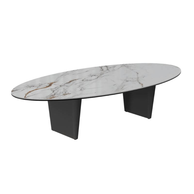 Goliath Coffee Table with Black legs & Fiorentino Marble Top