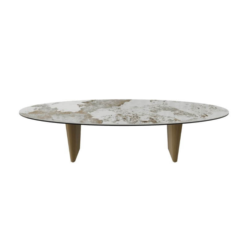 Goliath Coffee Table with Bronze legs & Calcatta Marble Top