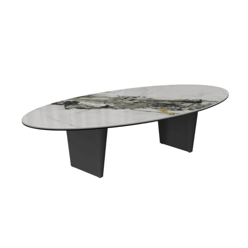 Goliath Coffee Table with Black legs & Doro Marble Top