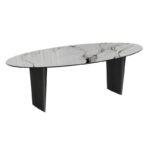 Goliath Black Lacquered Steel - Fiorentino Marble Top