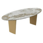 Goliath Lacquered Steel with Bronze Effect - Calcatta Marble Top