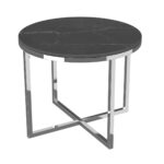 Talia Side Table stainless steel - Marquina Marble