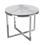 Talia Side Table stainless steel - Matt Marble Ceramic