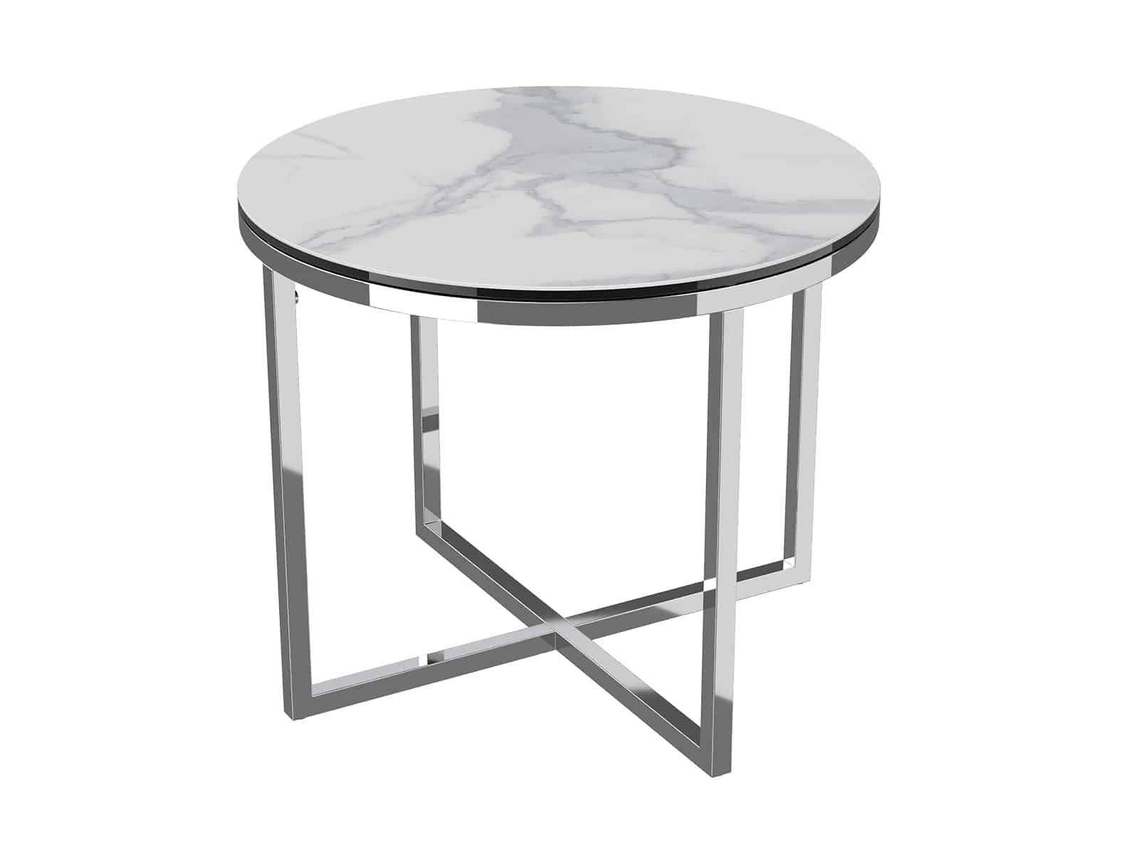 Talia Side Table stainless steel - Matt Marble Ceramic