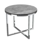 Talia Side Table stainless steel - Silver Ceramic