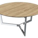 Tamara Stainless Steel Coffee Table - Ceramic Clear Oak