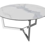 Tamara Stainless Steel Coffee Table - Matt Marble Ceramic
