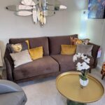 Helsinki Brown Velvet Sofa - Ex Display