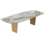 Auguste Dining Table - Calcatta Marble & Bronze Legs